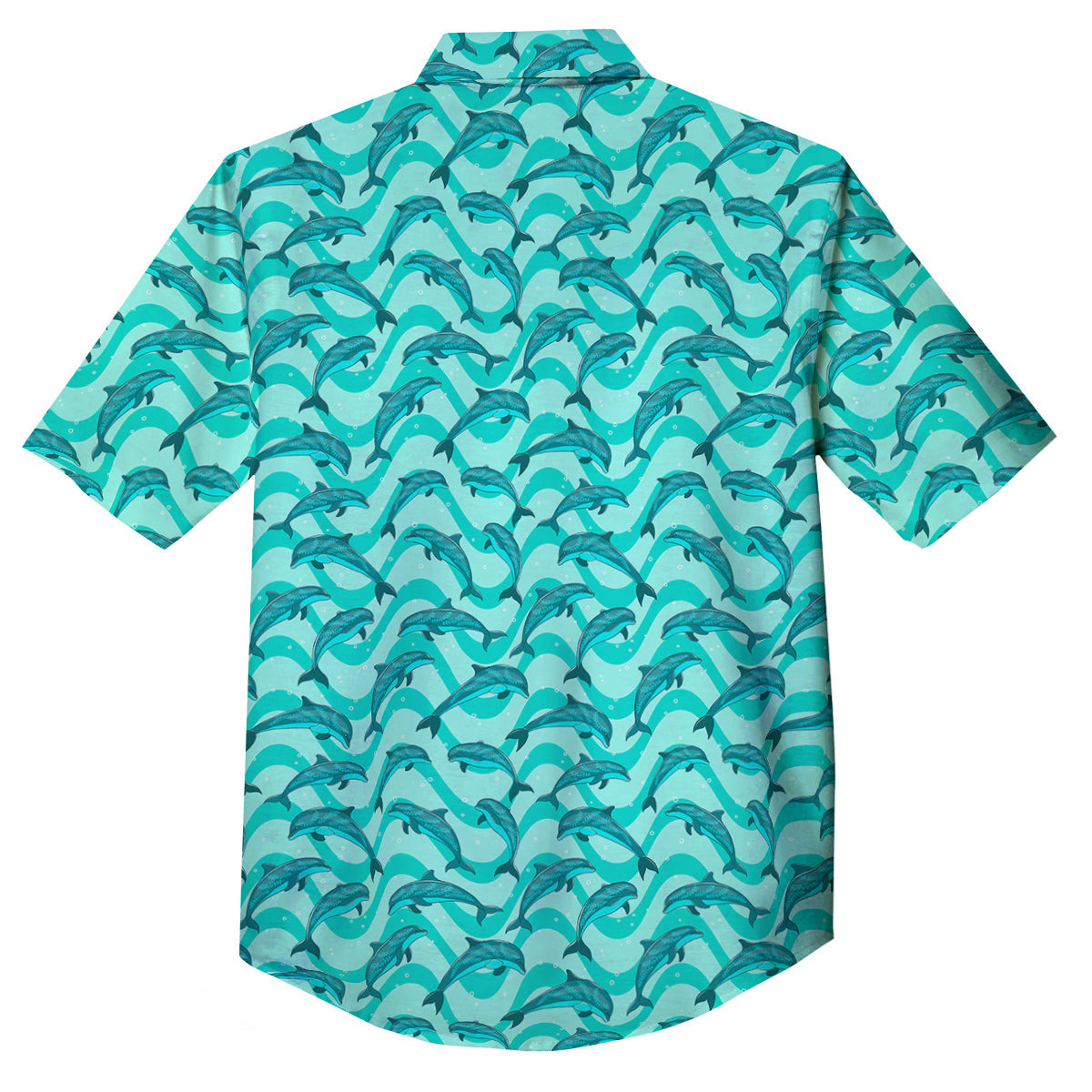 Dolphins In The Ocean Cute Print Pattern Button Up Shirt-grizzshop