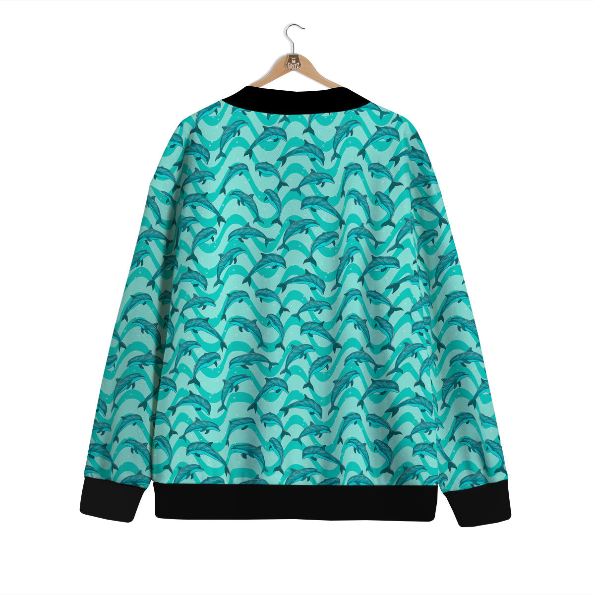 Dolphins In The Ocean Cute Print Pattern Cardigan-grizzshop