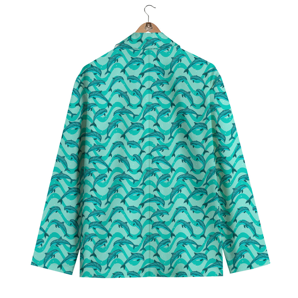 Dolphins In The Ocean Cute Print Pattern Men's Blazer-grizzshop