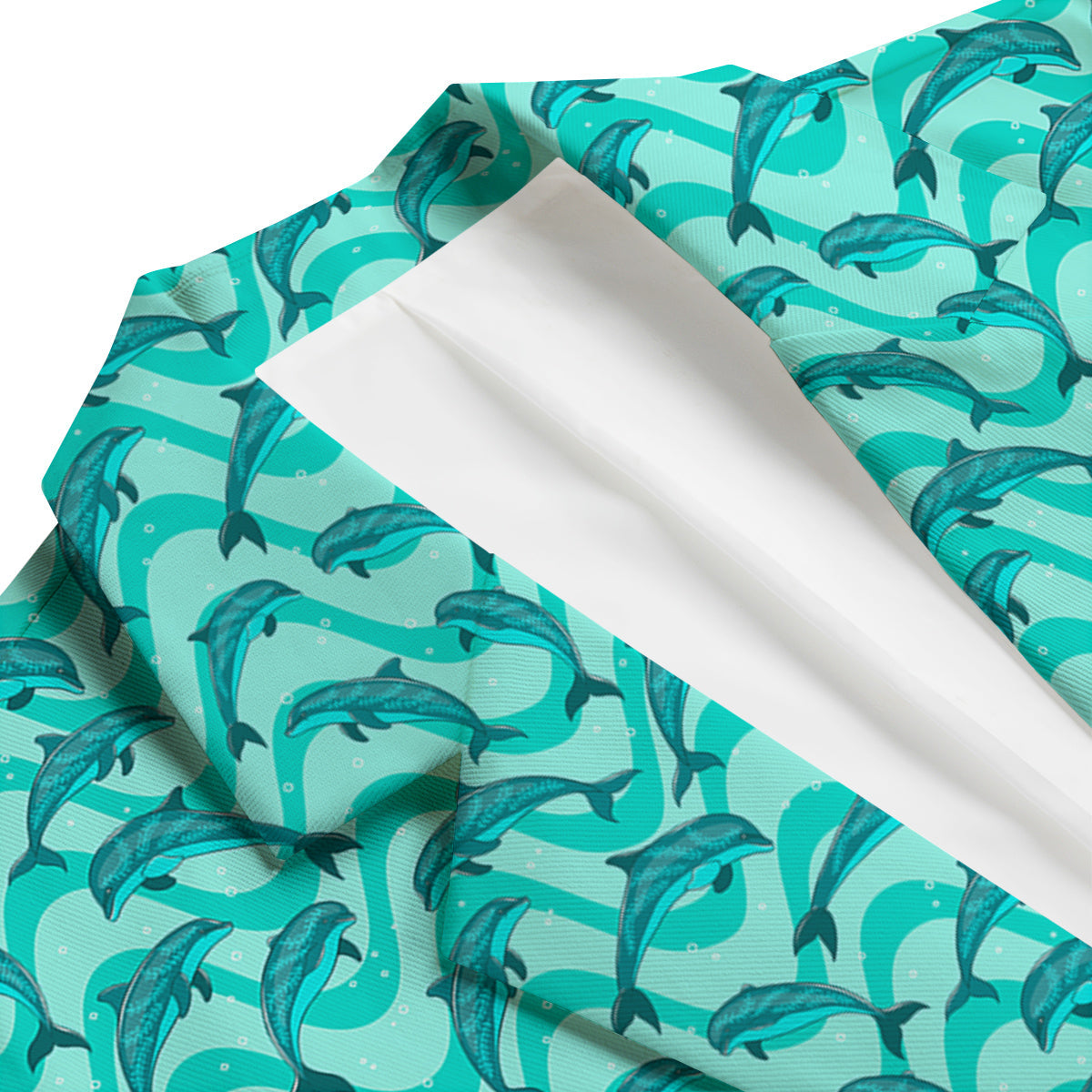Dolphins In The Ocean Cute Print Pattern Men's Blazer-grizzshop