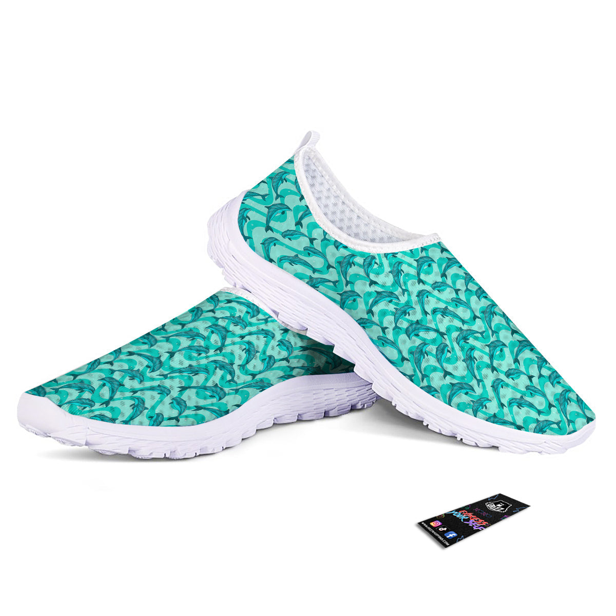Dolphins In The Ocean Cute Print Pattern Nurse Shoes-grizzshop