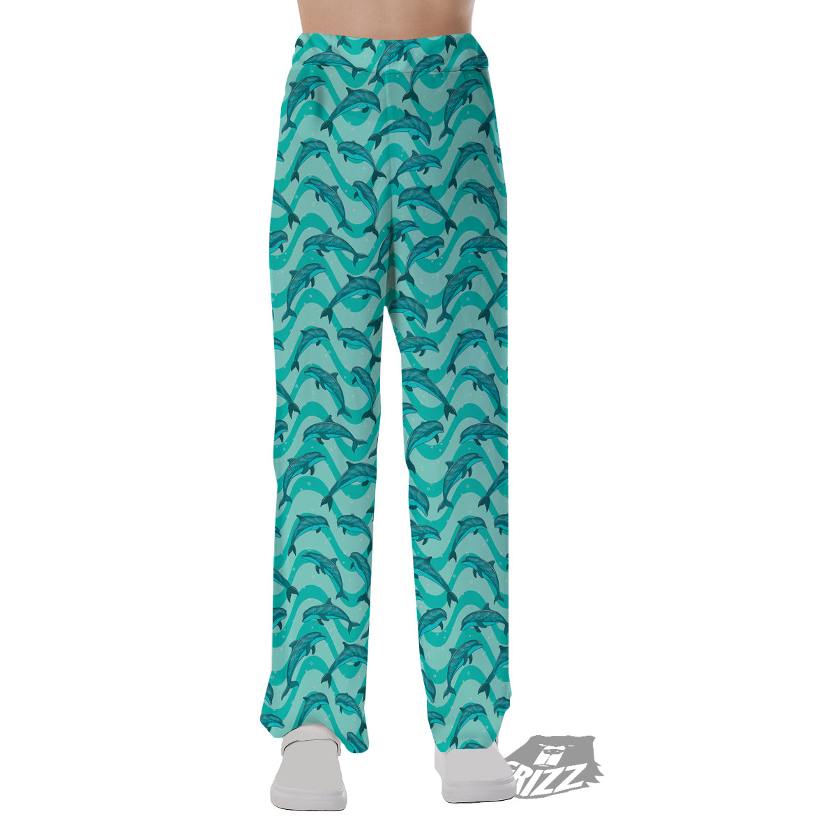 Dolphins In The Ocean Cute Print Pattern Pajama Pants-grizzshop