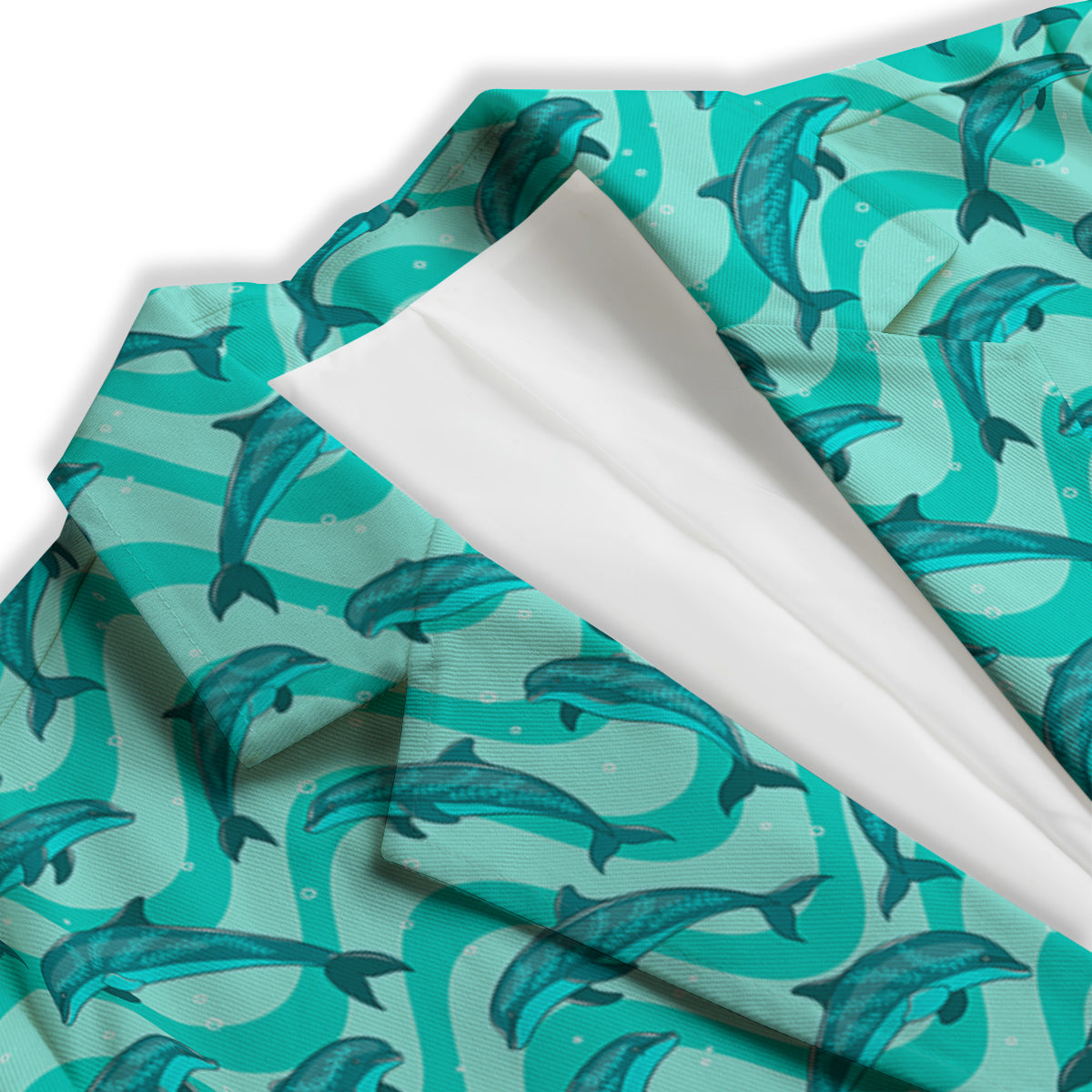 Dolphins In The Ocean Cute Print Pattern Women's Blazer-grizzshop
