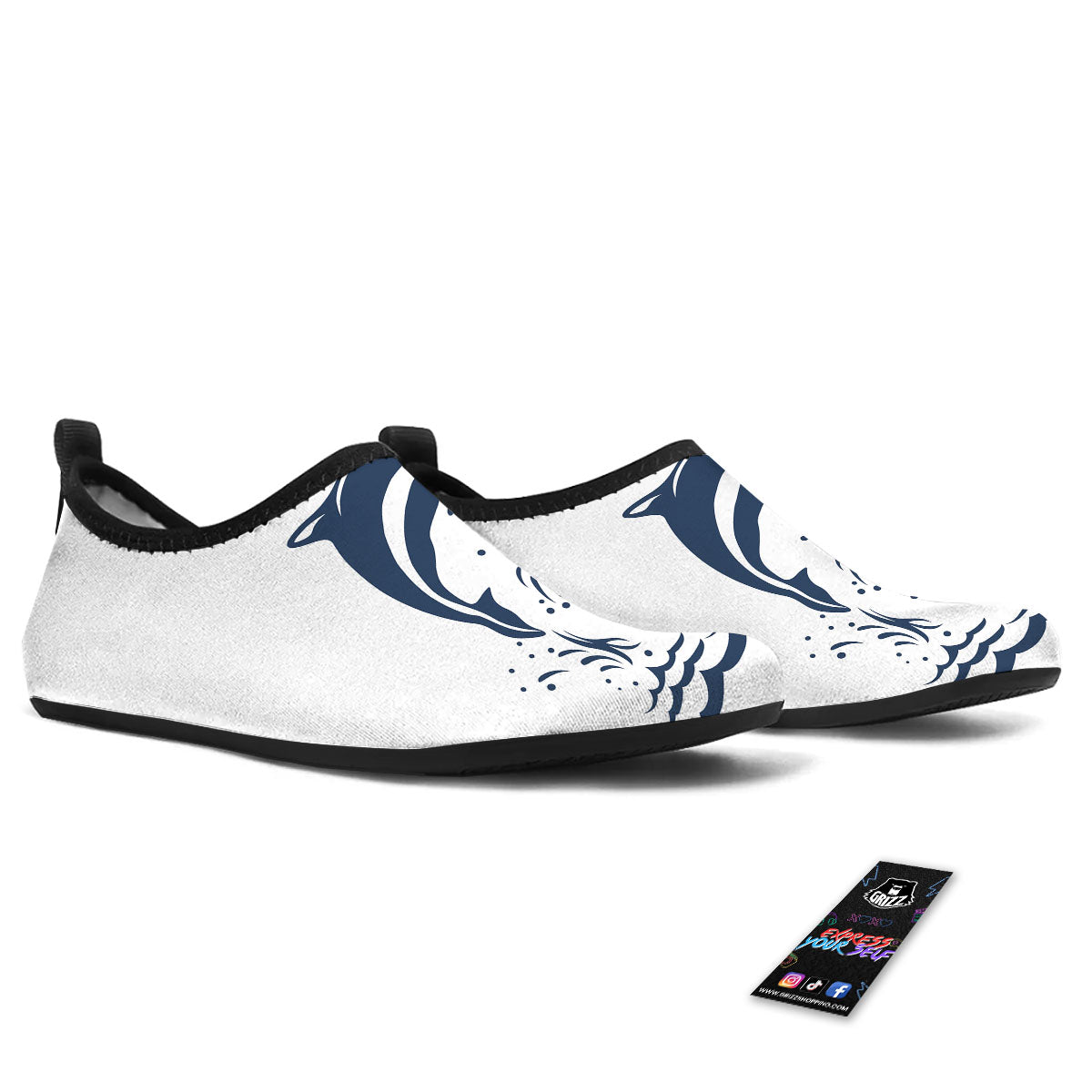 Dolphins Jump On Waves Print Water Shoes-grizzshop