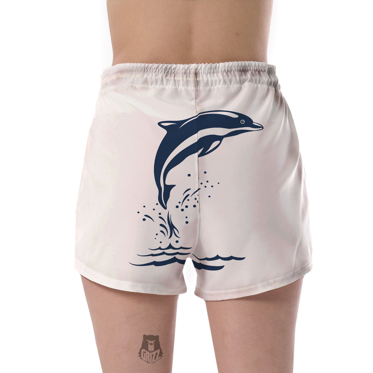 Dolphins Jump On Waves Print Women's Shorts-grizzshop
