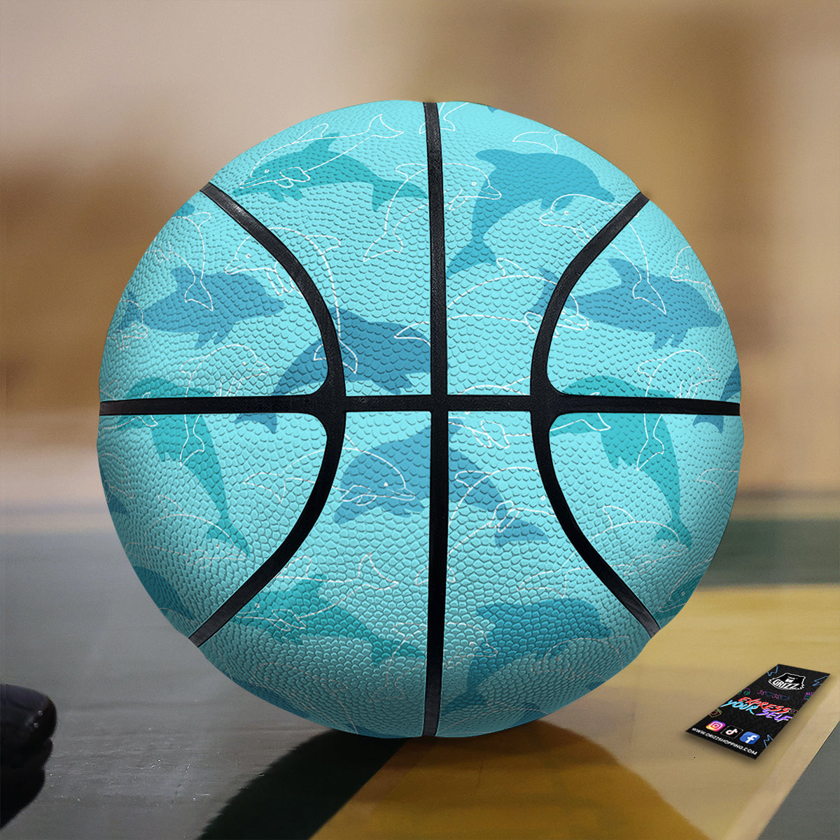 Dolphins Vintage Print Pattern Basketball