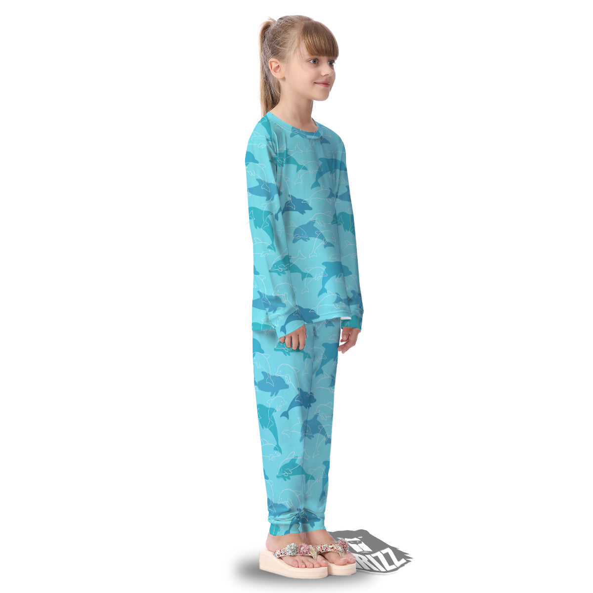 Dolphins Vintage Print Pattern Kid's Pajamas-grizzshop