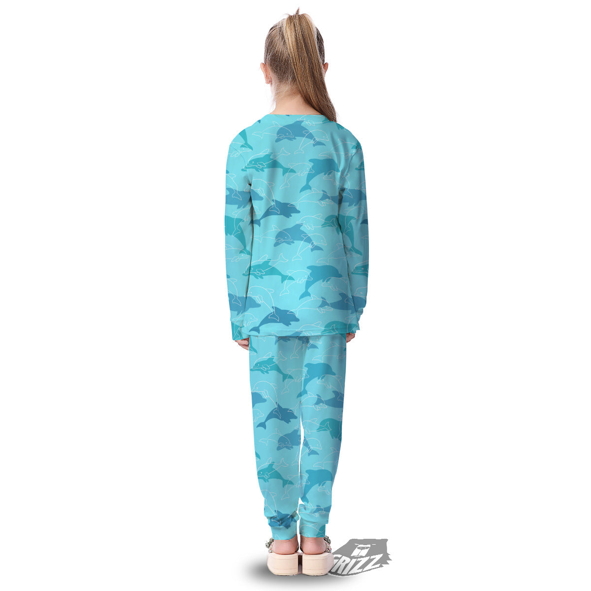 Dolphins Vintage Print Pattern Kid's Pajamas-grizzshop