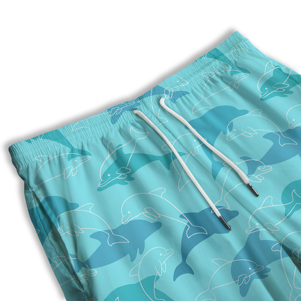 Dolphins Vintage Print Pattern Men's Athletic Shorts