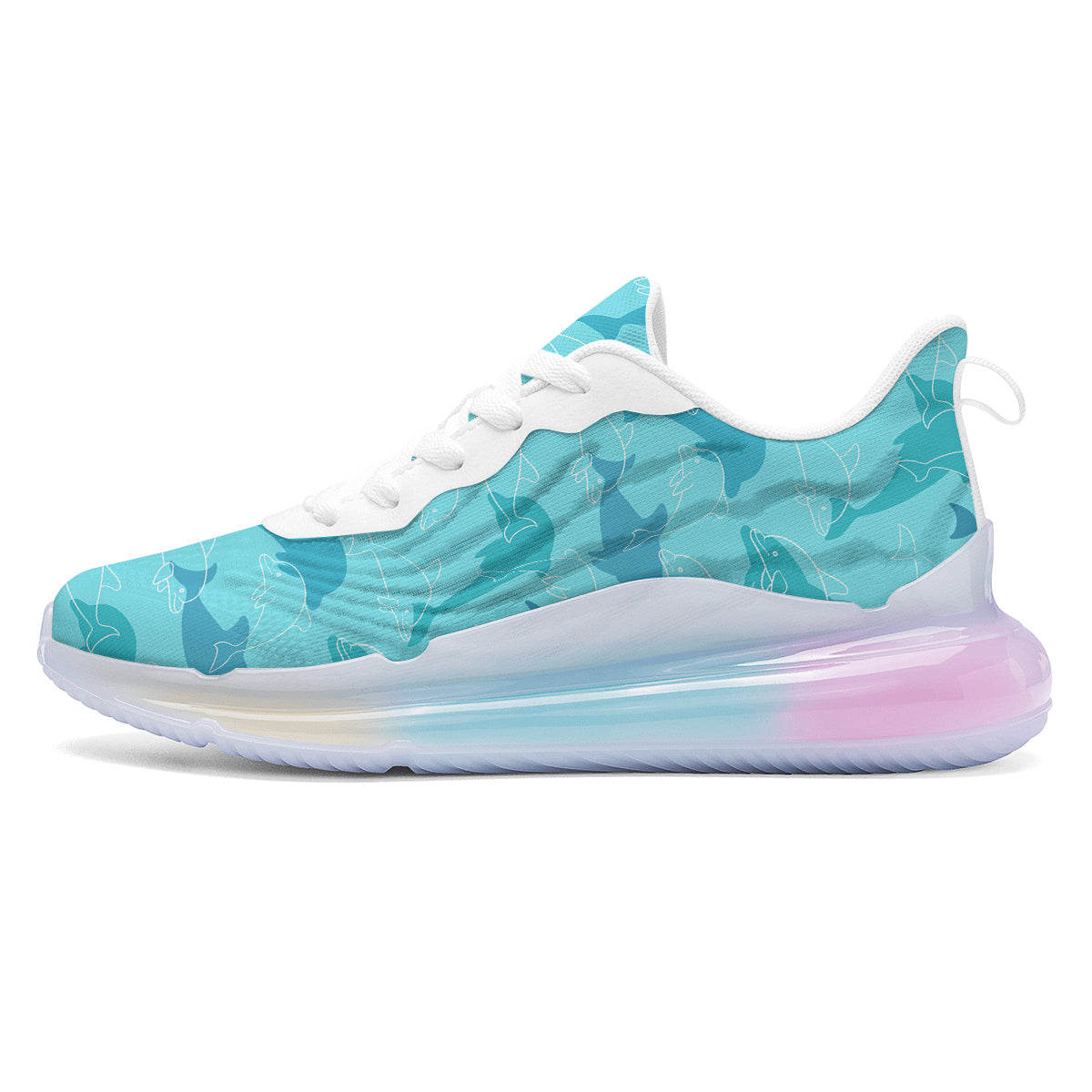 Dolphins Vintage Print Pattern Running Sneakers-grizzshop