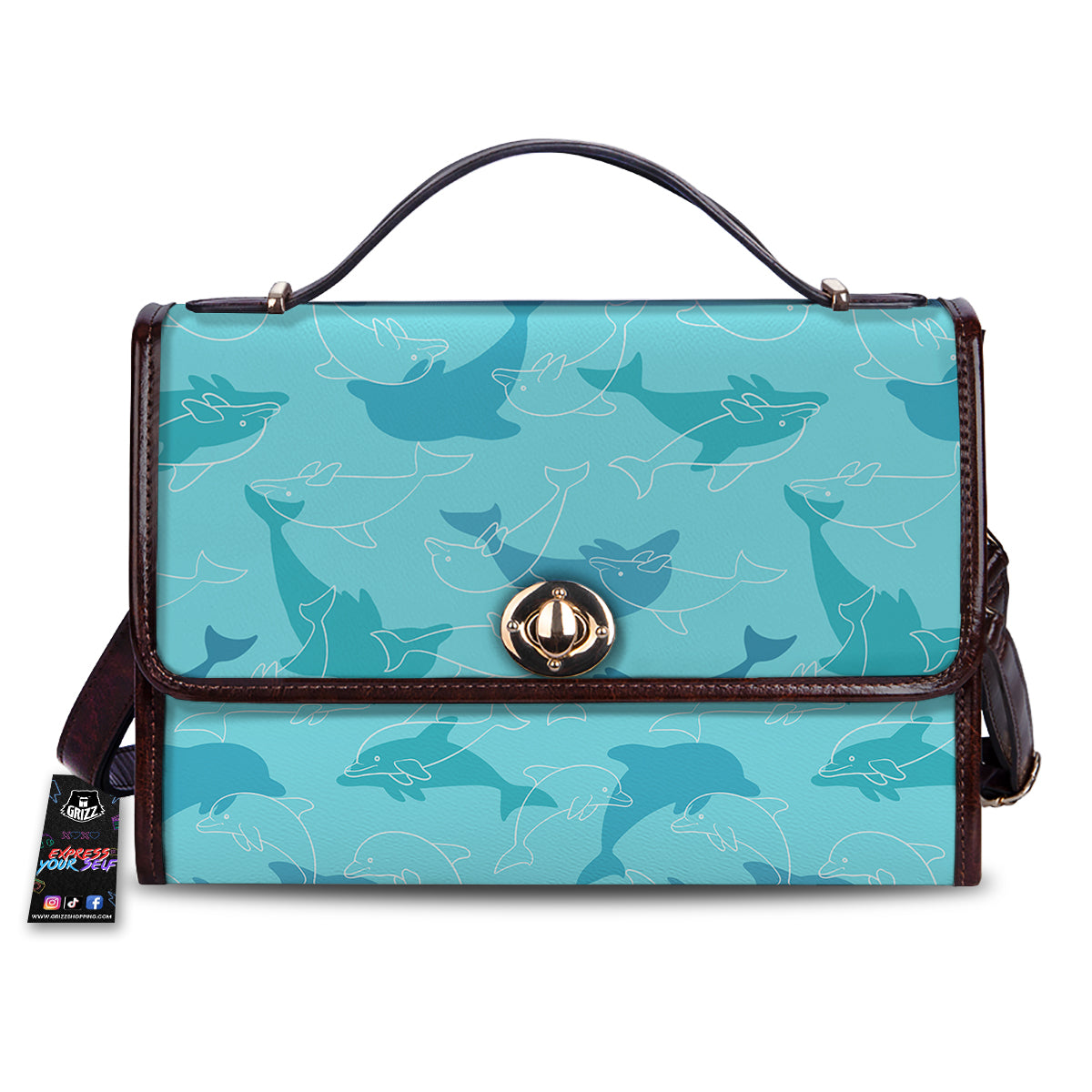 Dolphins Vintage Print Pattern Women's Satchel Bag