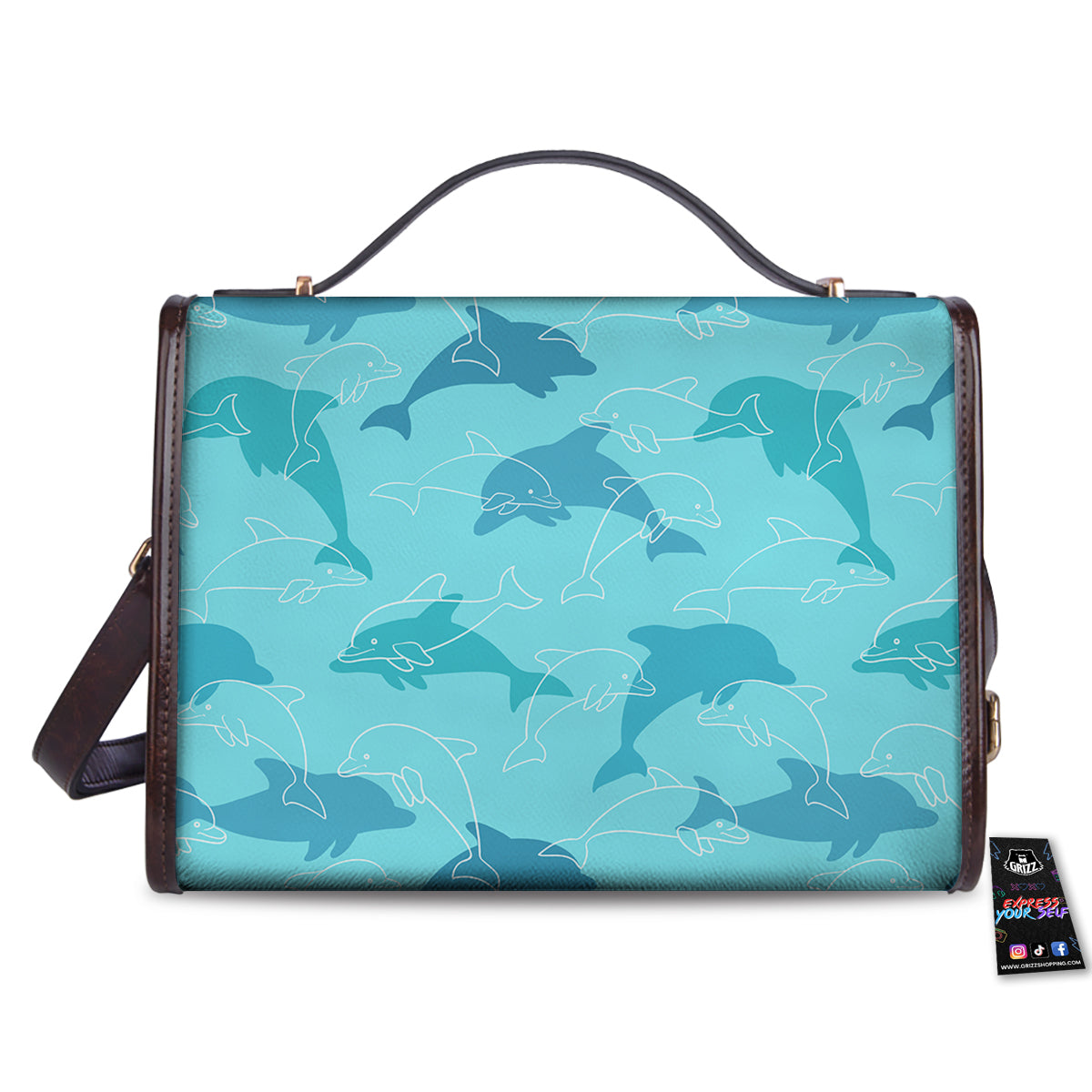 Dolphins Vintage Print Pattern Women's Satchel Bag