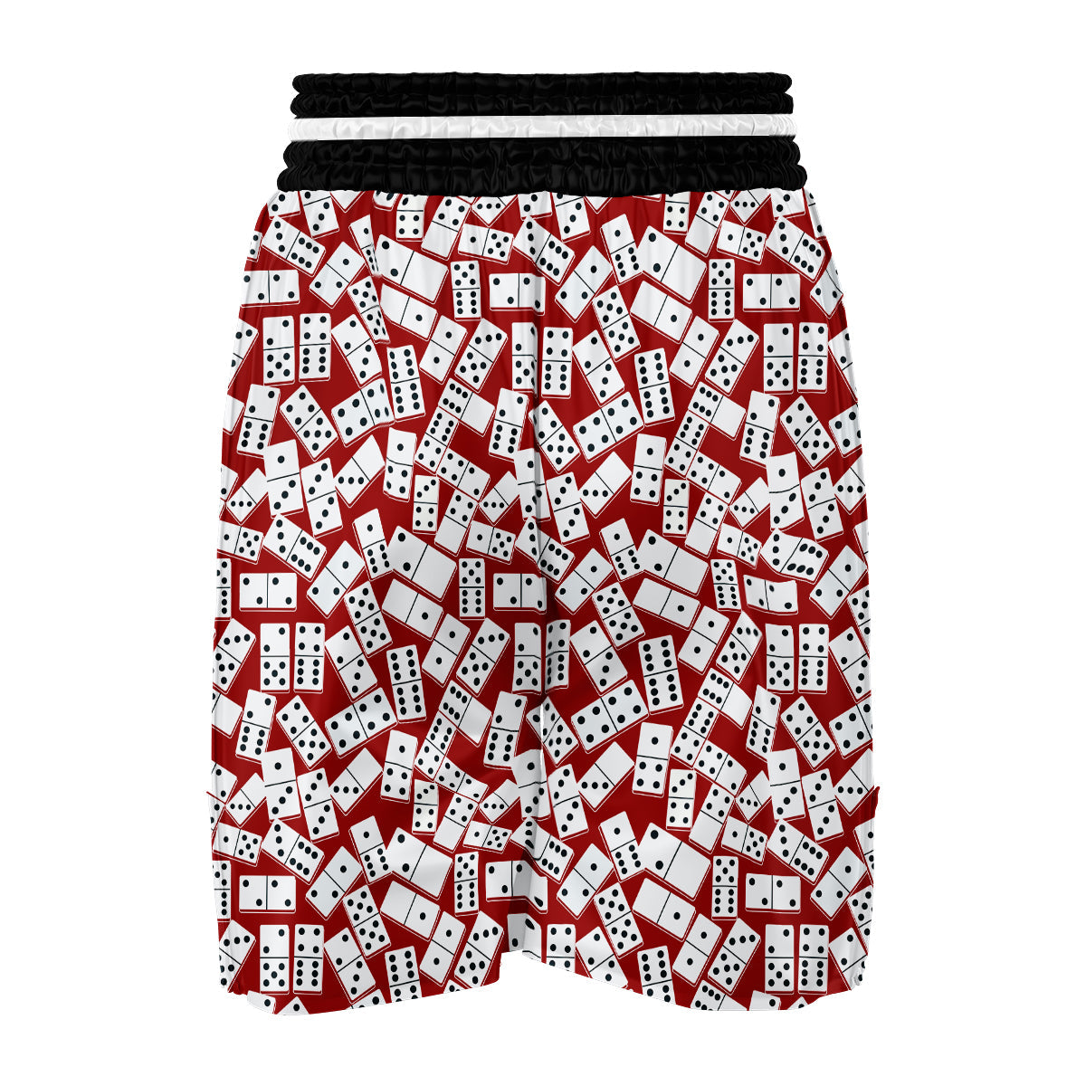 Domino Red And White Print Pattern Boxing Shorts-grizzshop