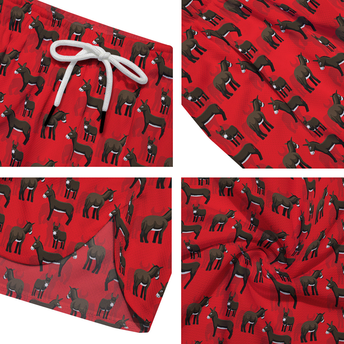 Donkey Balearic Cartoon Print Pattern Men's Running Shorts-grizzshop