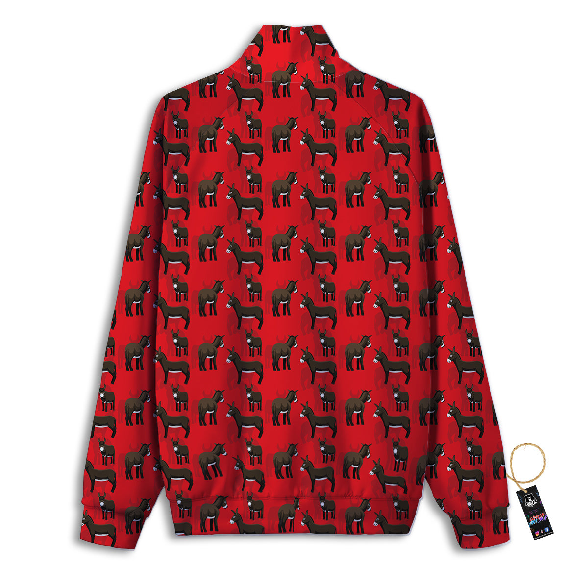 Donkey Balearic Cartoon Print Pattern Track Jacket-grizzshop