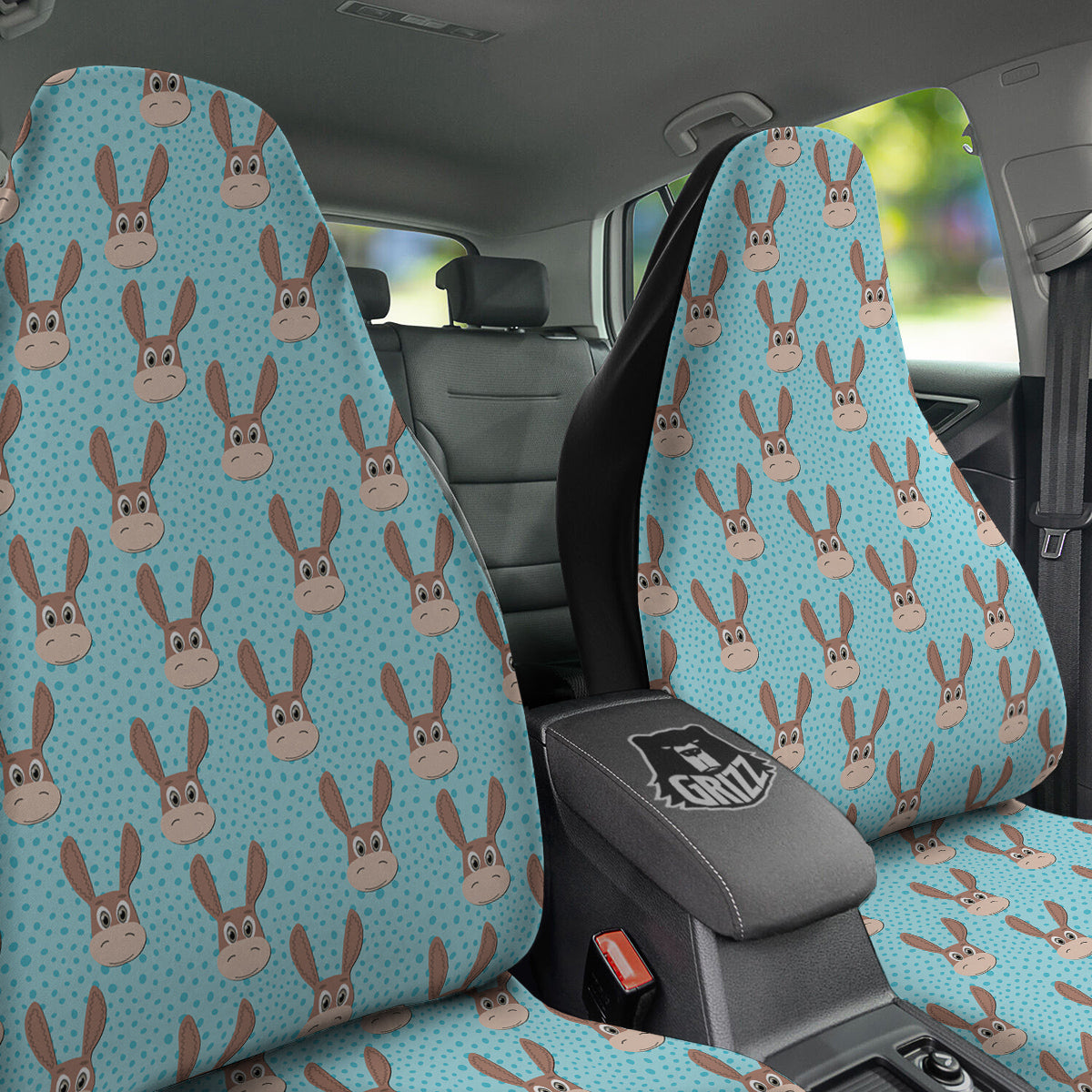 Donkey Cute Cartoon Print Pattern Car Seat Covers-grizzshop