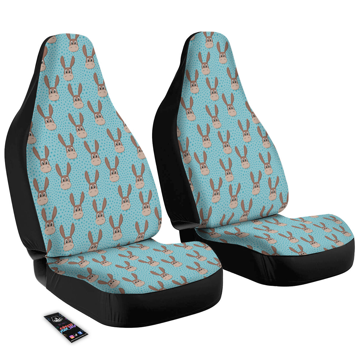 Donkey Cute Cartoon Print Pattern Car Seat Covers-grizzshop