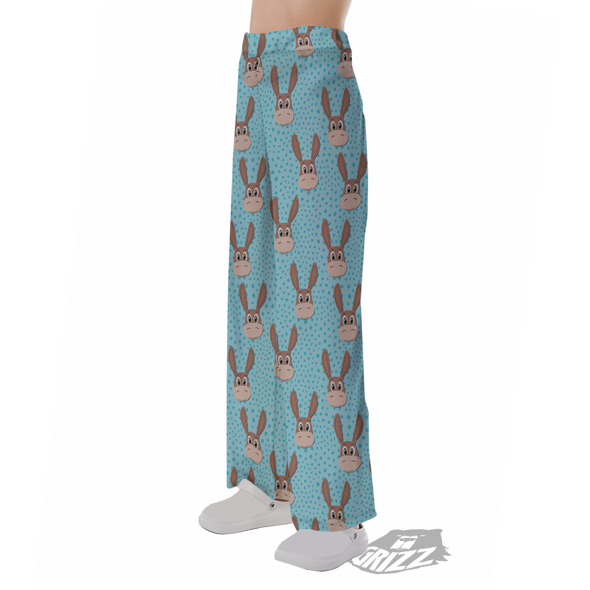 Donkey Cute Cartoon Print Pattern Pajama Pants-grizzshop