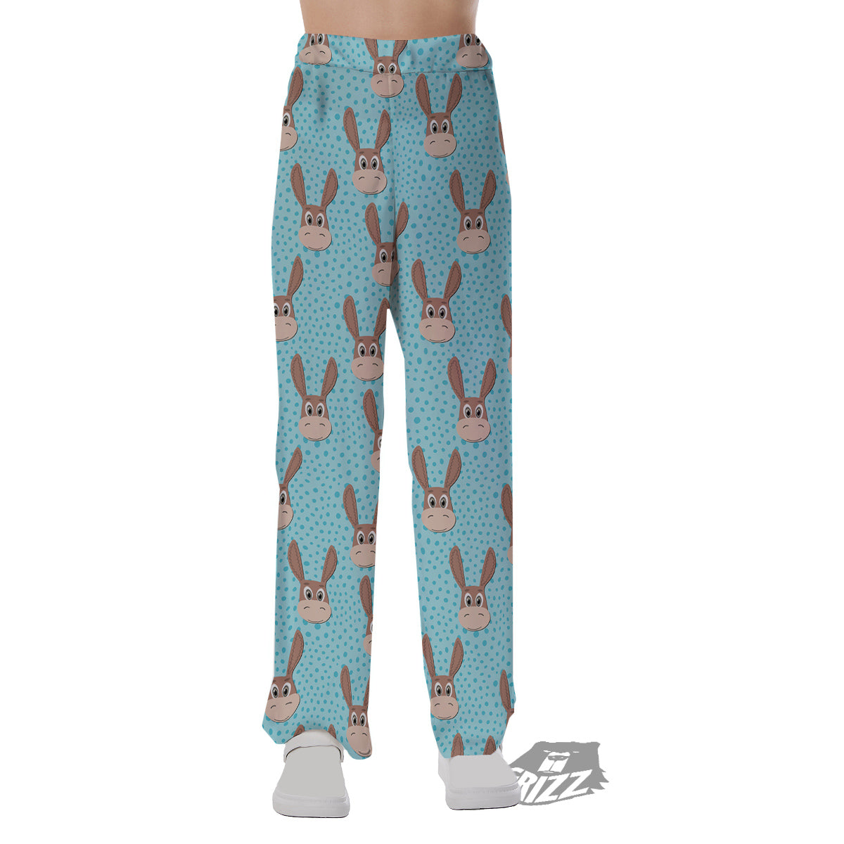 Donkey Cute Cartoon Print Pattern Pajama Pants-grizzshop
