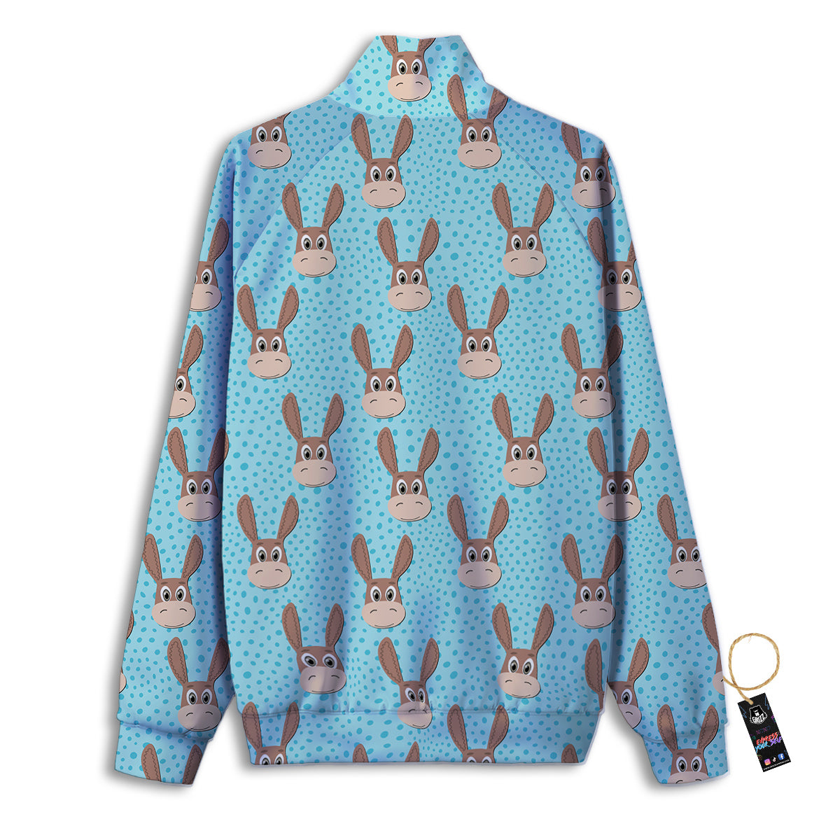 Donkey Cute Cartoon Print Pattern Track Jacket-grizzshop