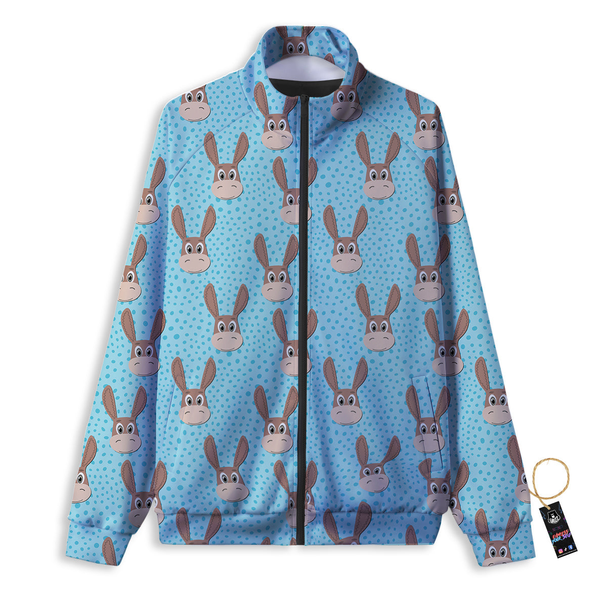 Donkey Cute Cartoon Print Pattern Track Jacket-grizzshop