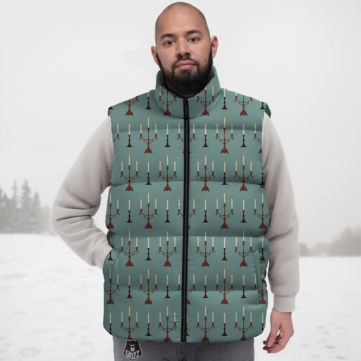 Donut Colorful Pattern Print Down Vest-grizzshop