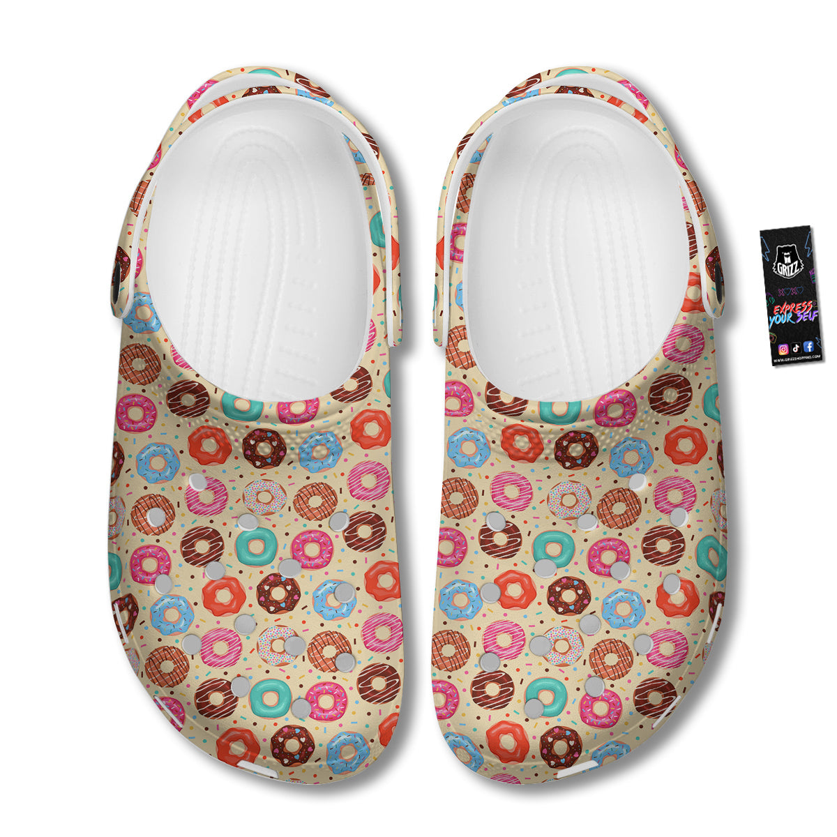 Donut Colorful Print Pattern Clog-grizzshop