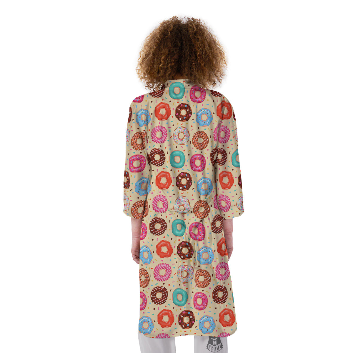 Donut Colorful Print Pattern Kimono-grizzshop