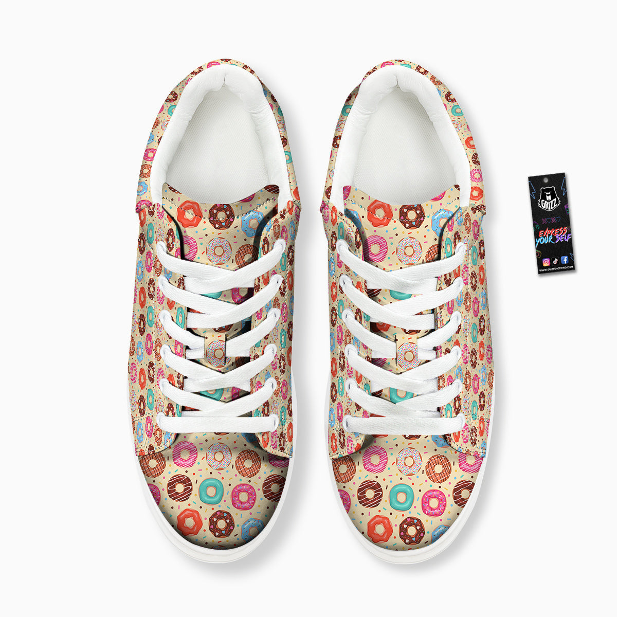 Donut Colorful Print Pattern Platform Shoes-grizzshop