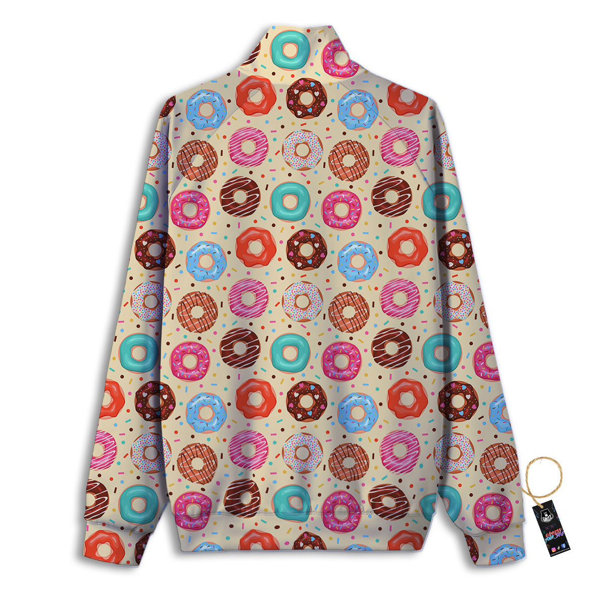 Donut Colorful Print Pattern Track Jacket-grizzshop