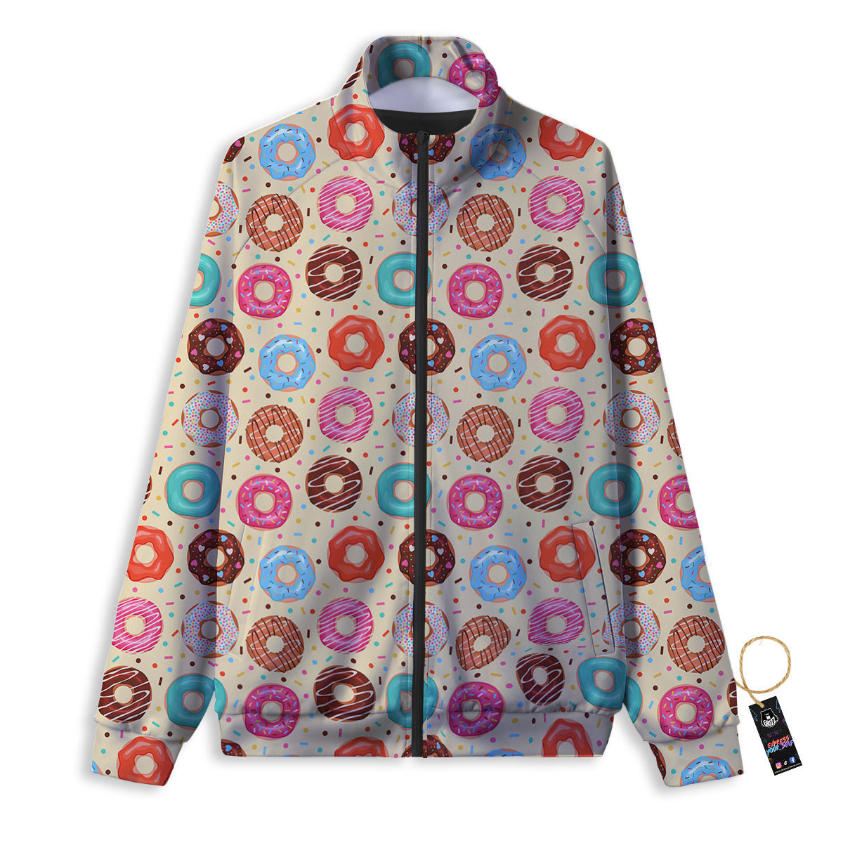 Donut Colorful Print Pattern Track Jacket-grizzshop