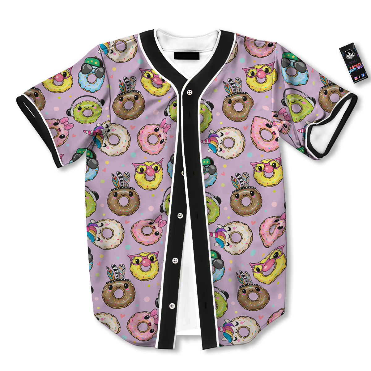 Donut Cute Print Pattern Baseball Jersey-grizzshop