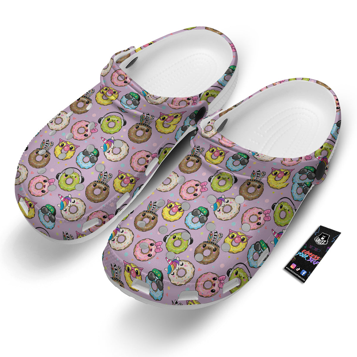 Donut Cute Print Pattern Clog-grizzshop