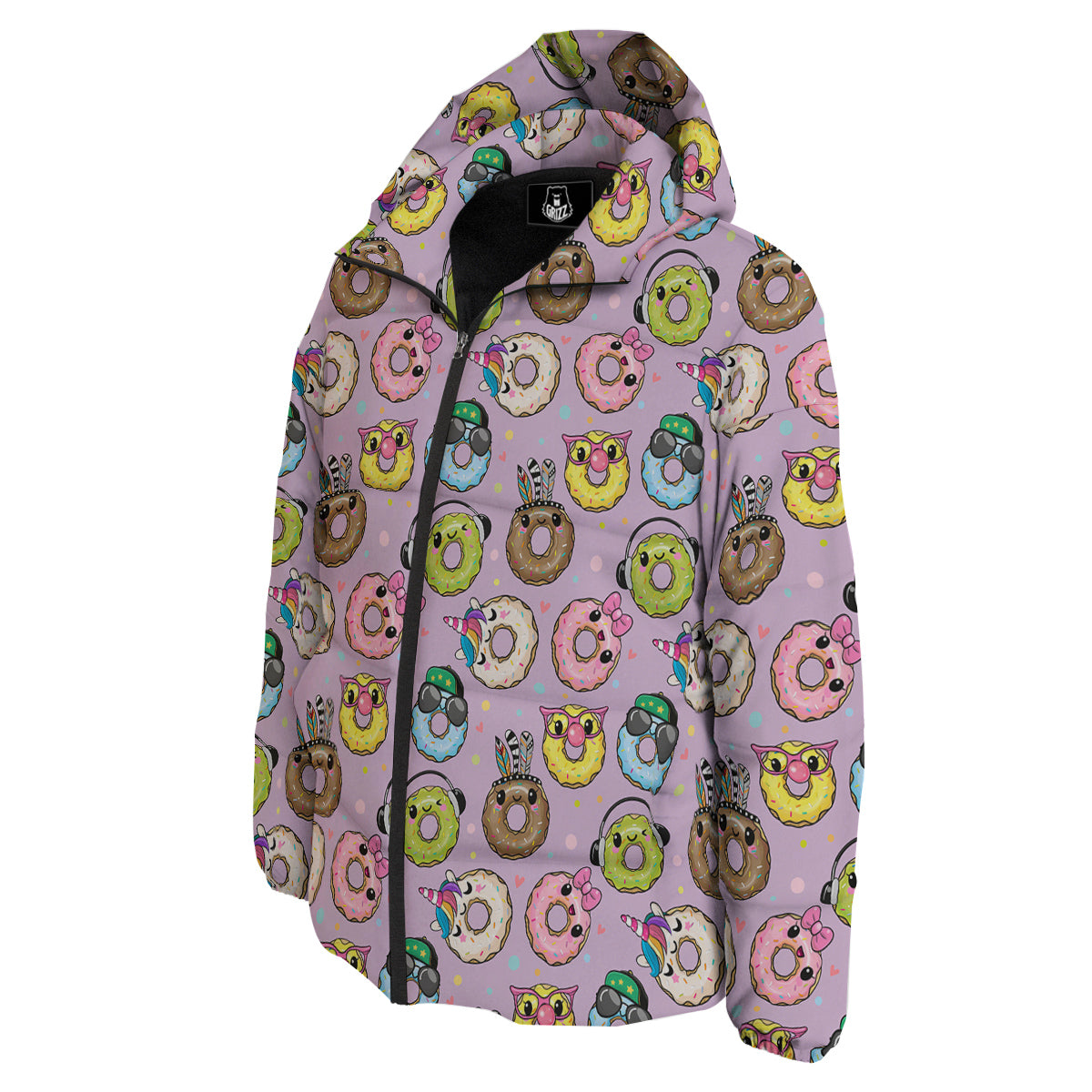 Donut Cute Print Pattern Down Jacket-grizzshop