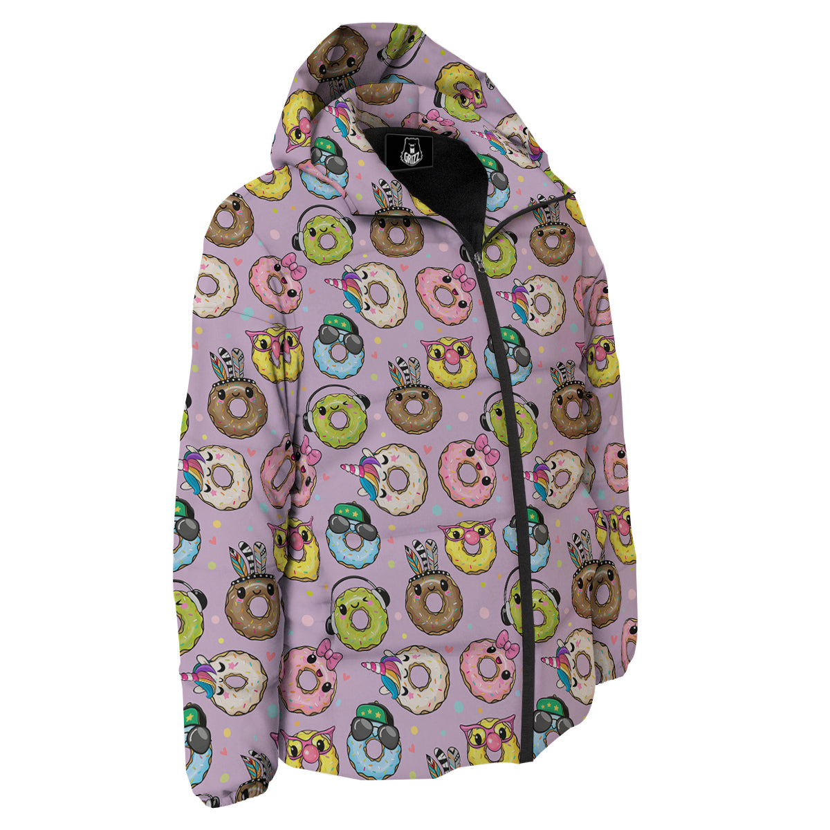 Donut Cute Print Pattern Down Jacket-grizzshop