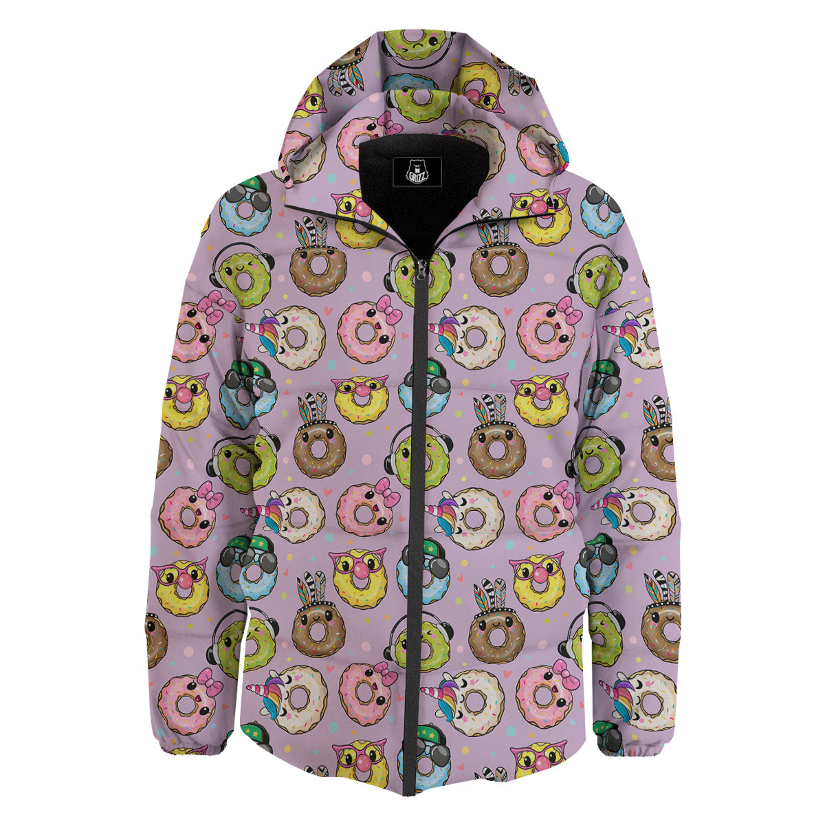 Donut Cute Print Pattern Down Jacket-grizzshop