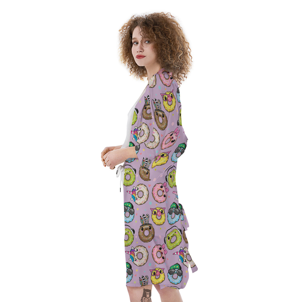 Donut Cute Print Pattern Kimono-grizzshop