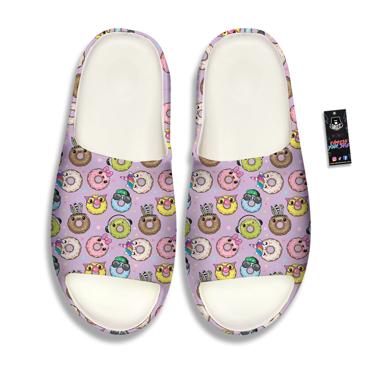 Donut Cute Print Pattern Sandals-grizzshop
