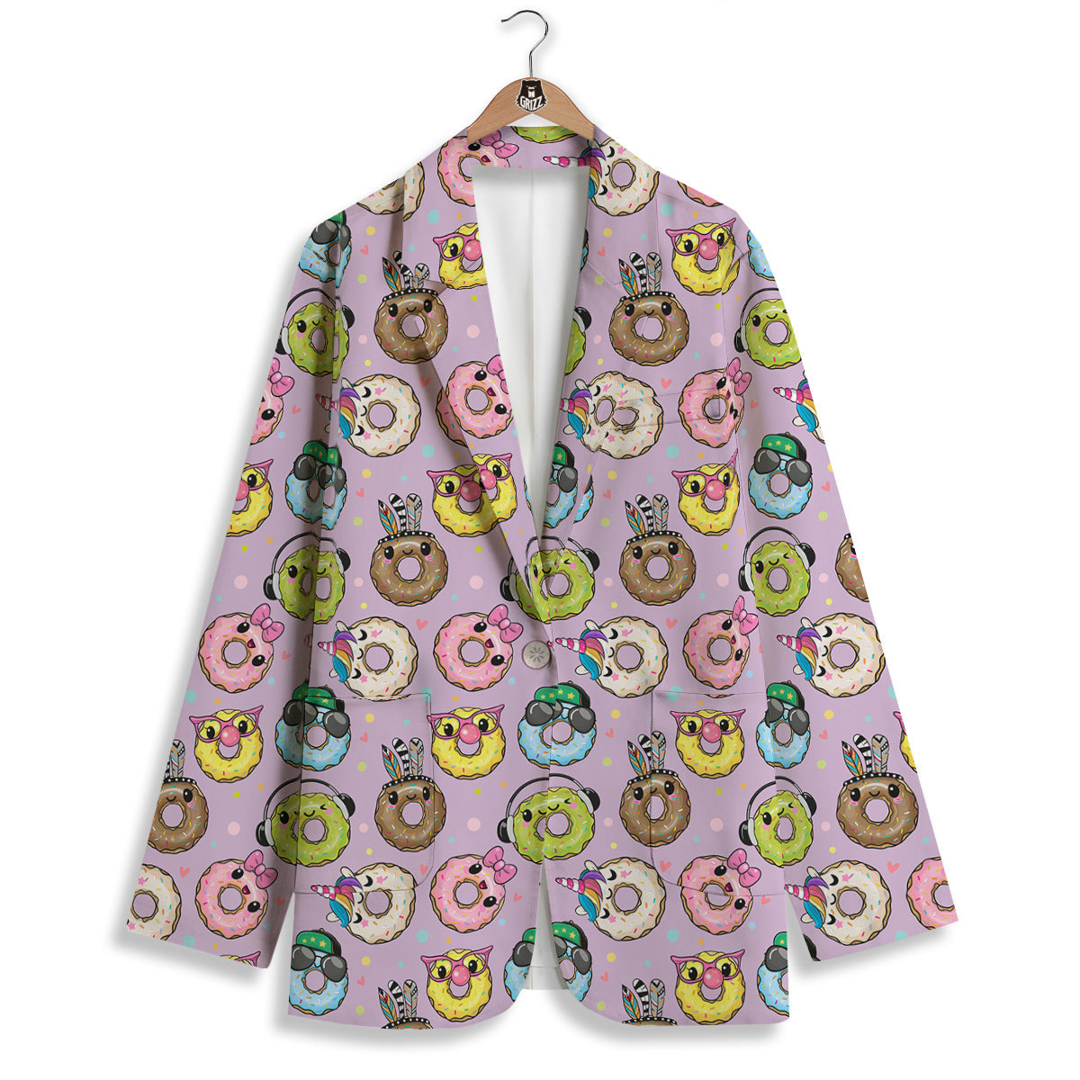 Donut Cute Print Pattern Women's Blazer-grizzshop