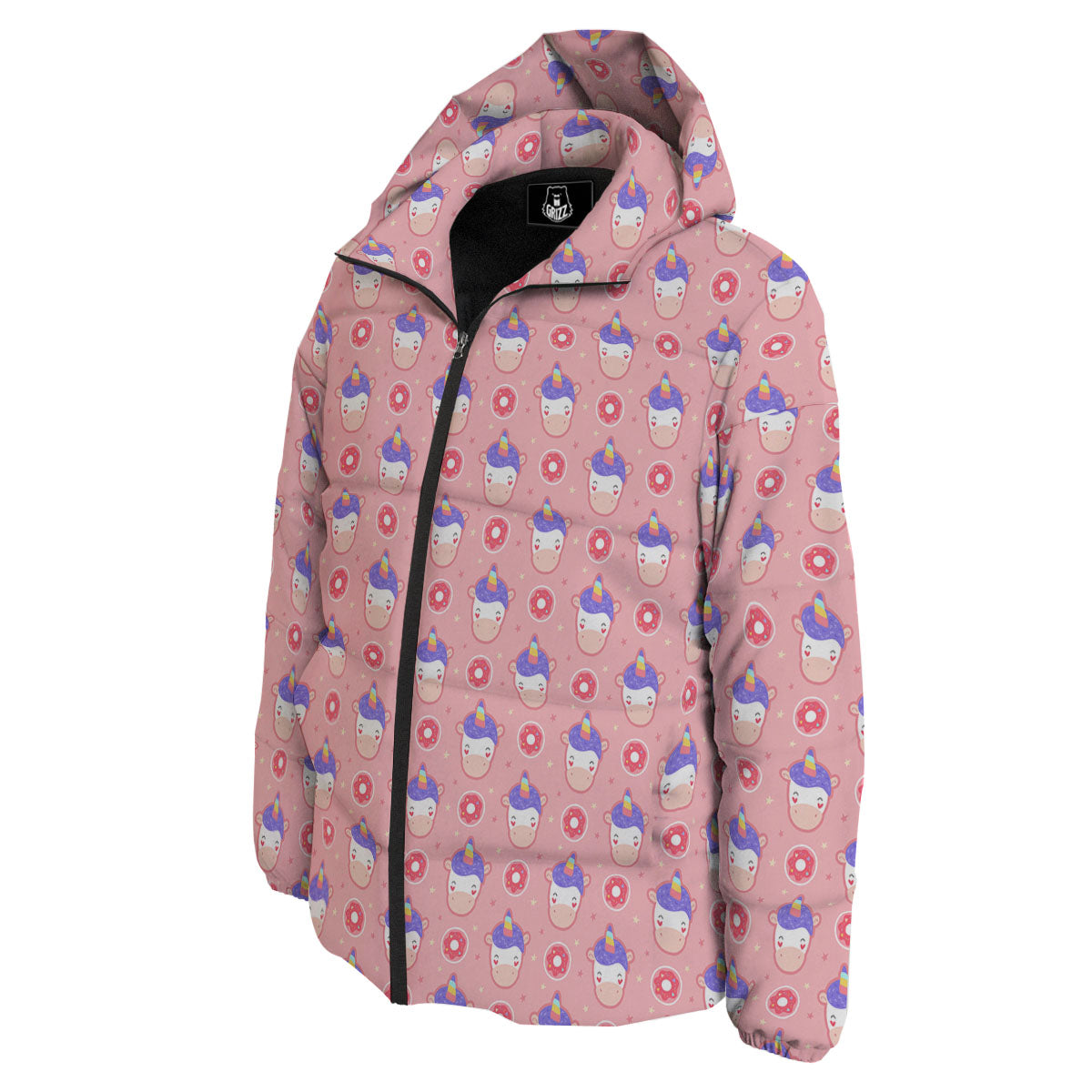 Donut Girly Unicorn Print Pattern Down Jacket-grizzshop