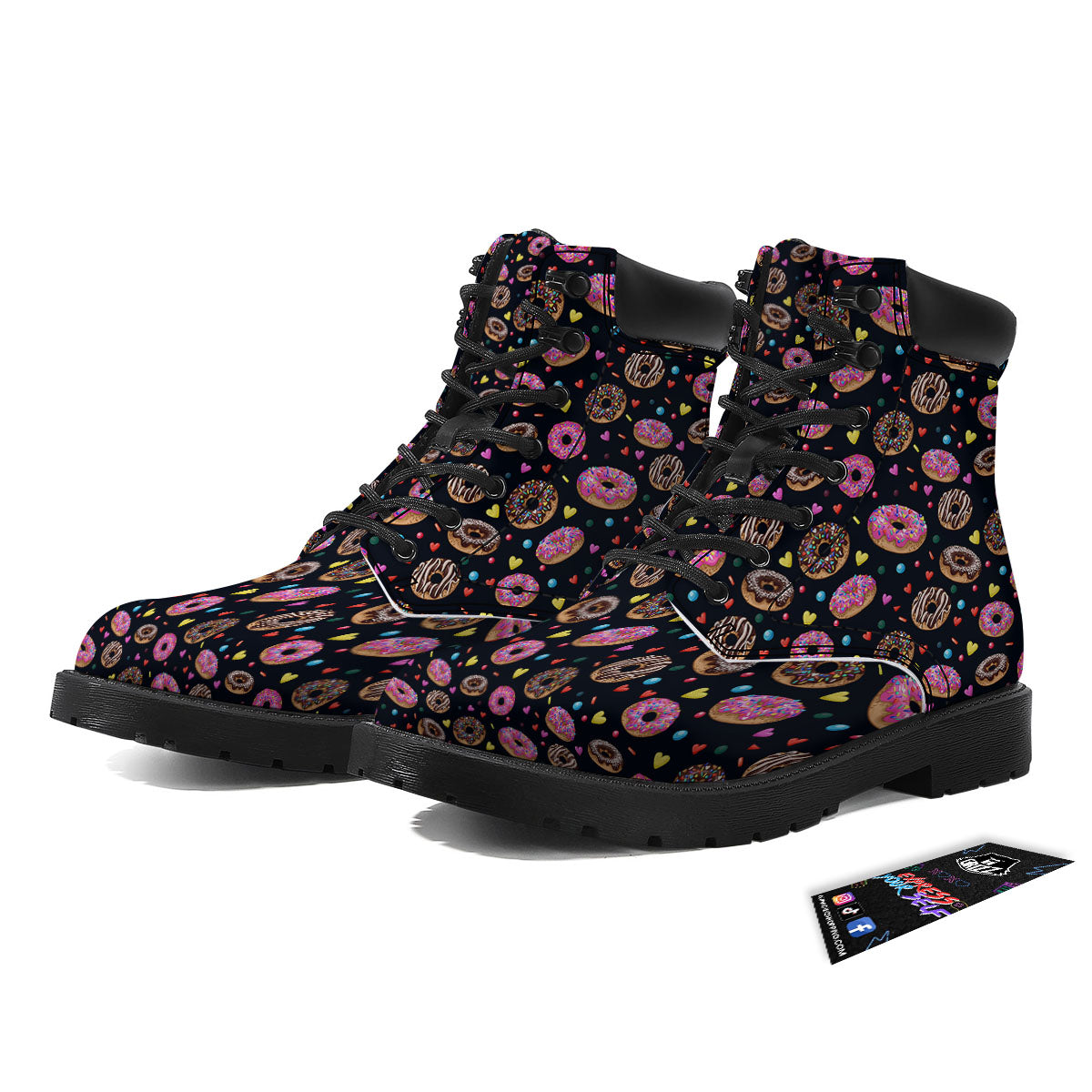 Donut Glaze Print Pattern Boots-grizzshop