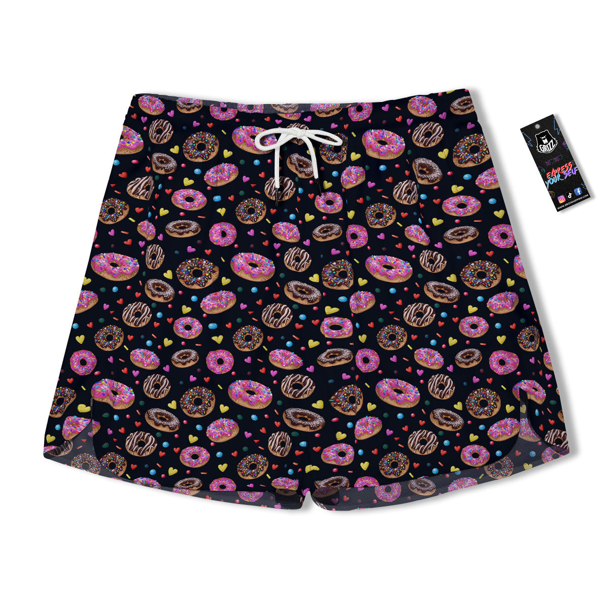 Donut Glaze Print Pattern Men's Running Shorts-grizzshop