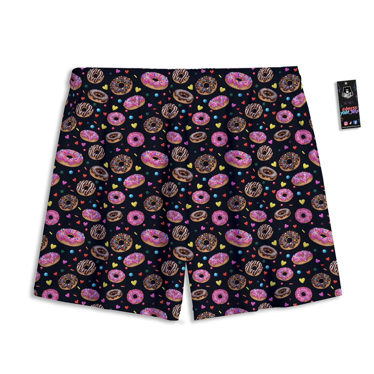 Donut Glaze Print Pattern Mesh Shorts-grizzshop