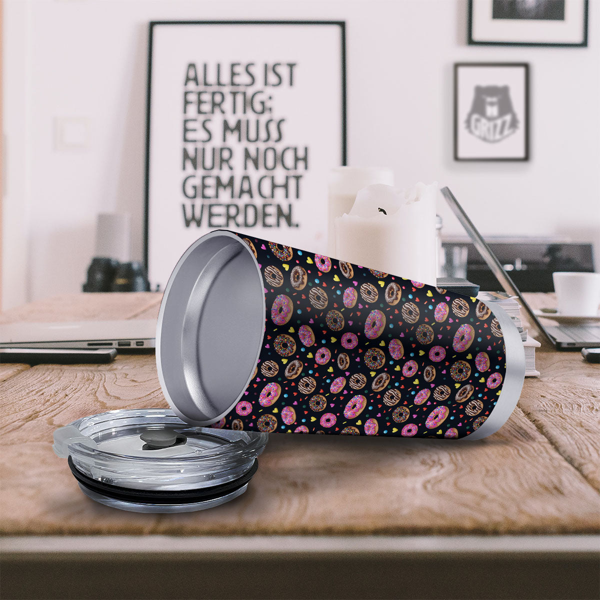 Donut Glaze Print Pattern Tumbler-grizzshop