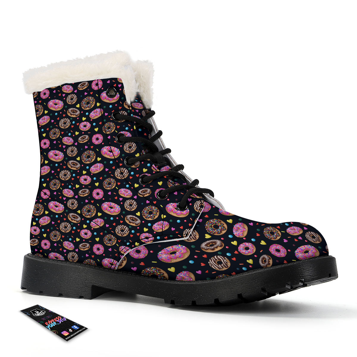 Donut Glaze Print Pattern Winter Boots-grizzshop