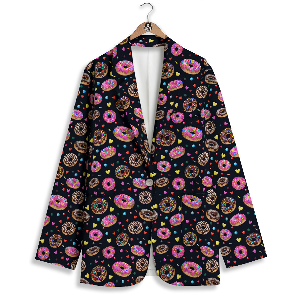 Donut Glaze Print Pattern Women's Blazer-grizzshop