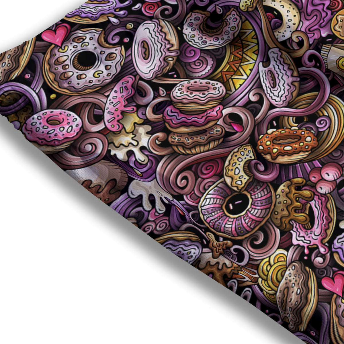 Donut Graffiti Print Pattern Mesh Shorts-grizzshop