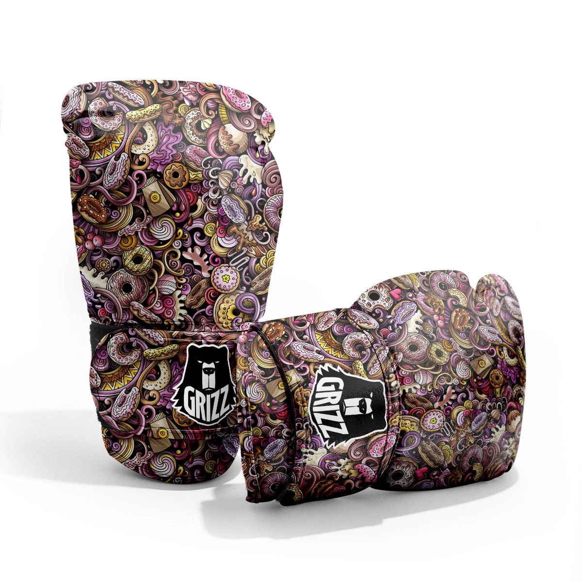 Donut Graffiti Print Pattern Pro Boxing Glove