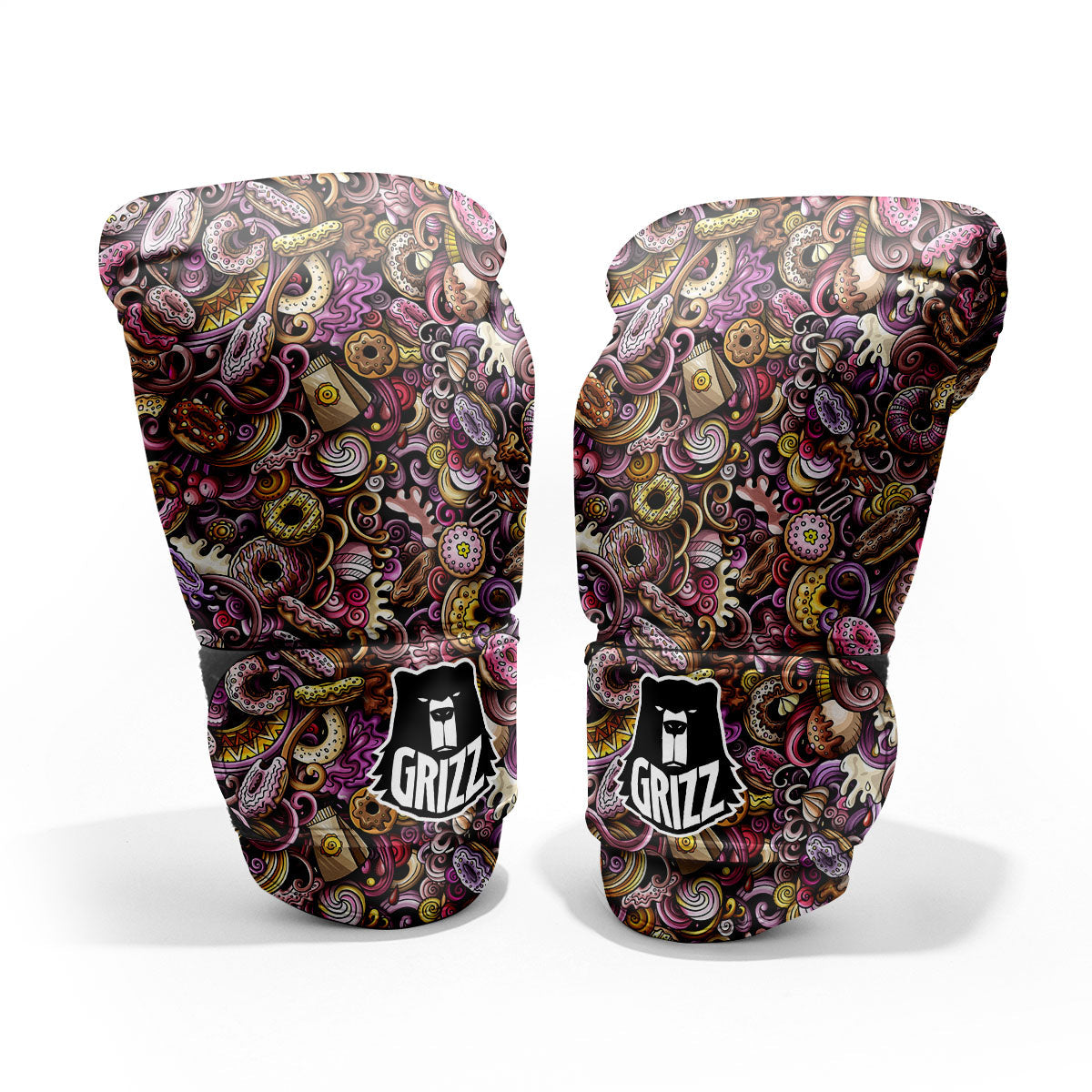 Donut Graffiti Print Pattern Pro Boxing Glove