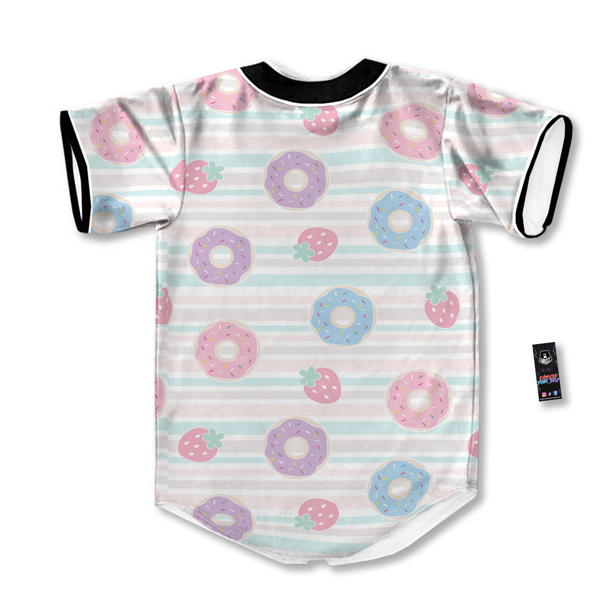 Donut Pastel Print Pattern Baseball Jersey-grizzshop